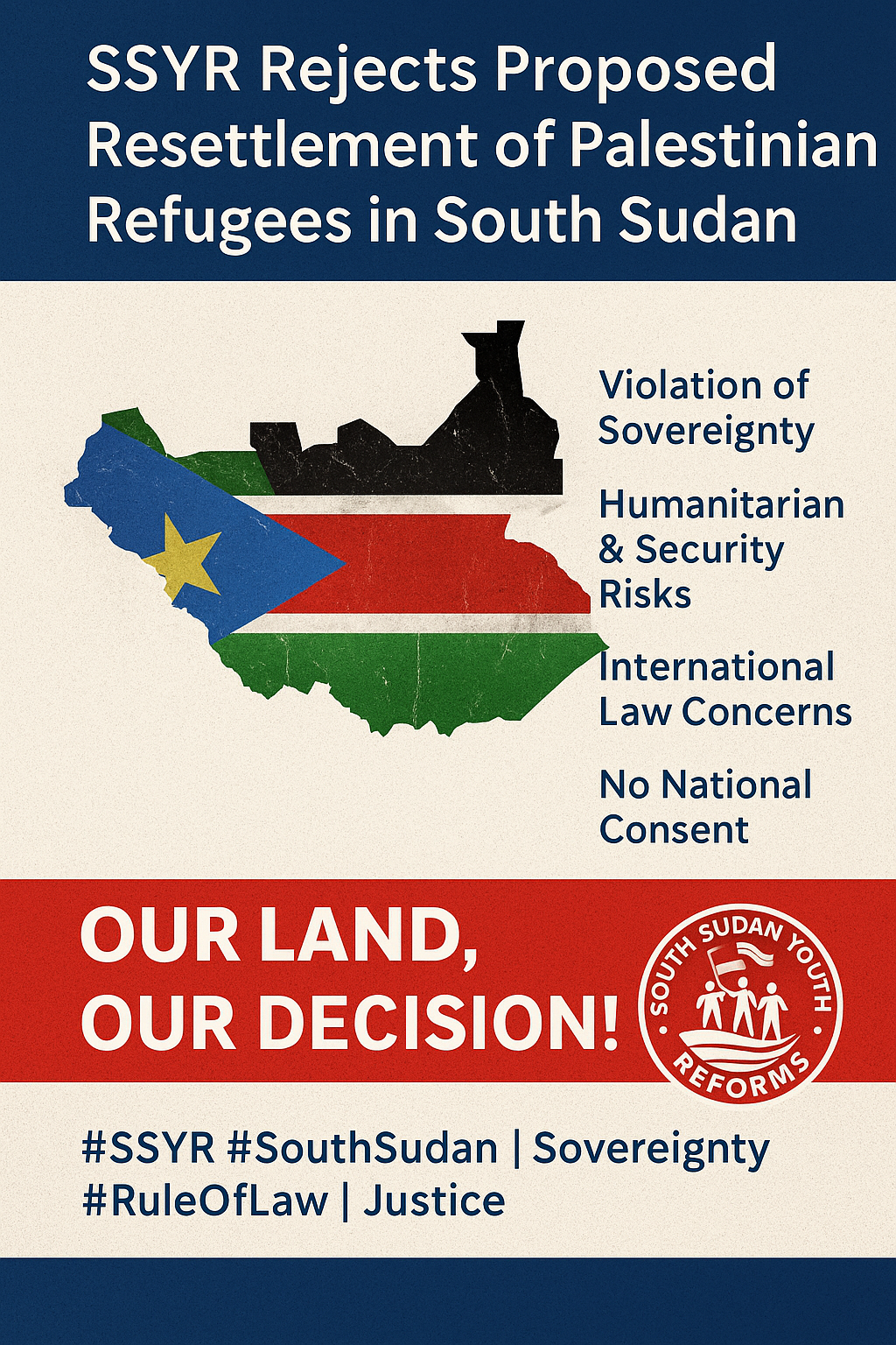 SSYR Rejects Proposed Resettlement in South Sudan